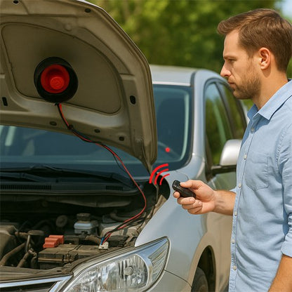télecommande activant une alarme voiture sous le capot