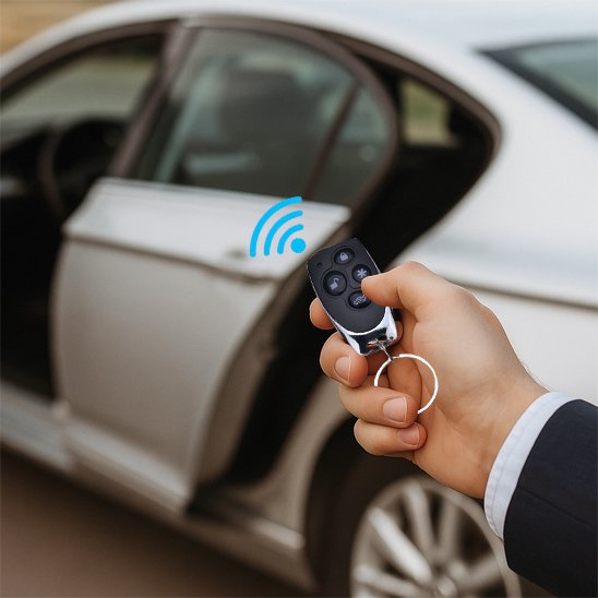Alarme voiture activée à distance avec sa télécommande