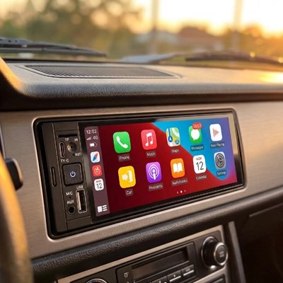 Autoradio carplay installé dans une voiture