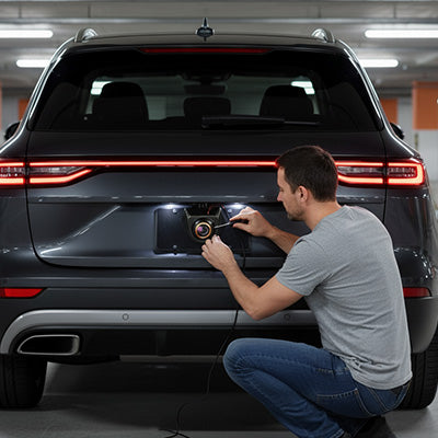 un homme fixant une camera de recul